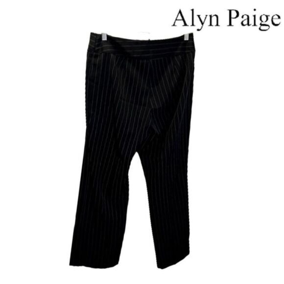 Alyn Paige Women's Straight Wide Legs Pinstripe Dress Pants for‎ Office - Picture 3 of 6